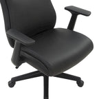 Chaise de bureau mi-hauteur en similicuir noir / chocolat / anthracite, unitaire