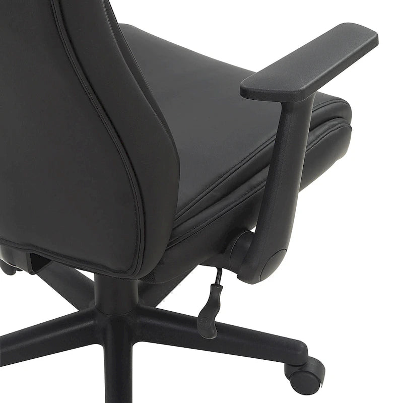 Chaise de bureau mi-hauteur en similicuir noir / chocolat / anthracite, unitaire