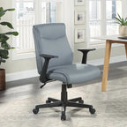 Chaise de bureau mi-hauteur en similicuir noir / chocolat / anthracite, unitaire