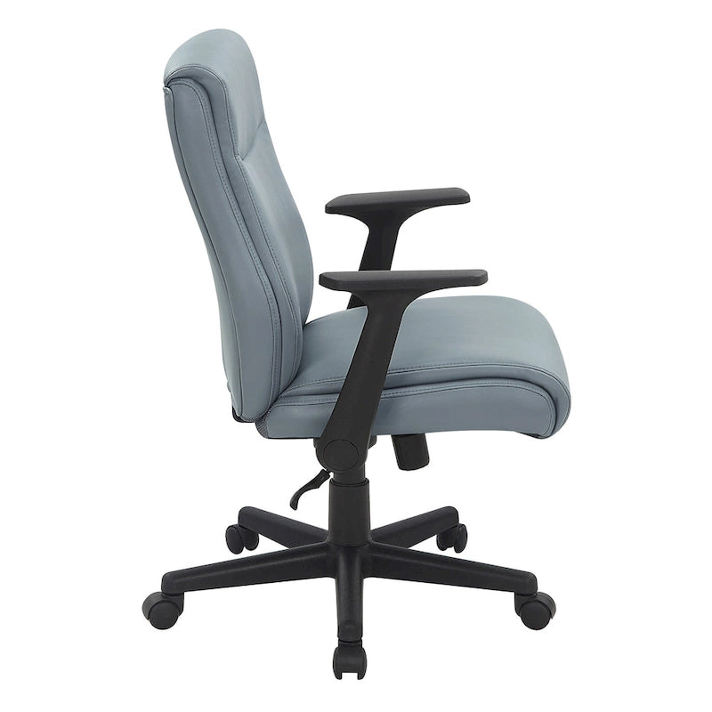 Chaise de bureau mi-hauteur en similicuir noir / chocolat / anthracite, unitaire