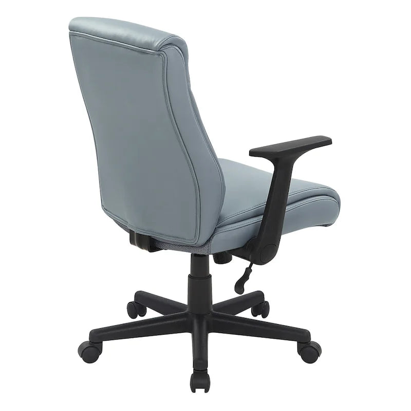 Chaise de bureau mi-hauteur en similicuir noir / chocolat / anthracite, unitaire