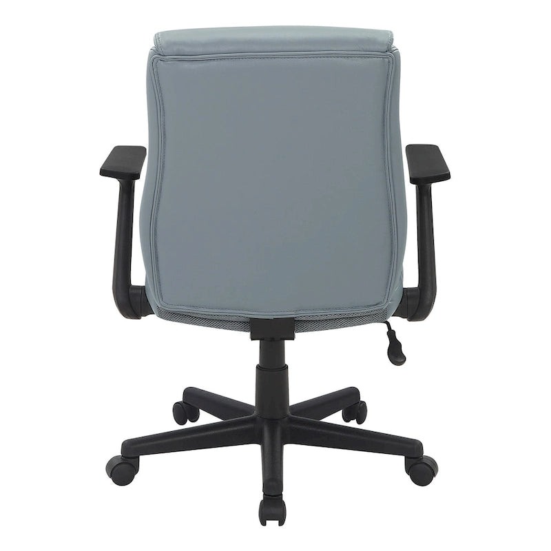Chaise de bureau mi-hauteur en similicuir noir / chocolat / anthracite, unitaire