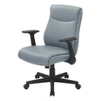 Chaise de bureau mi-hauteur en similicuir noir / chocolat / anthracite, unitaire