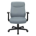 Chaise de bureau mi-hauteur en similicuir noir / chocolat / anthracite, unitaire