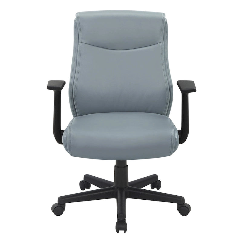 Chaise de bureau mi-hauteur en similicuir noir / chocolat / anthracite, unitaire