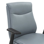 Chaise de bureau mi-hauteur en similicuir noir / chocolat / anthracite, unitaire