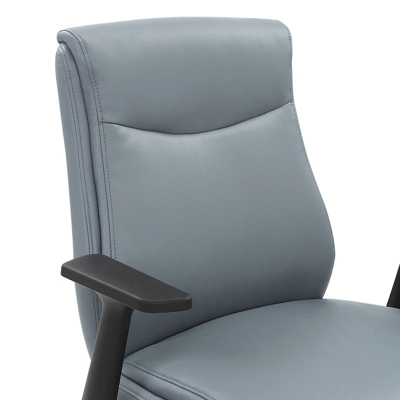 Chaise de bureau mi-hauteur en similicuir noir / chocolat / anthracite, unitaire