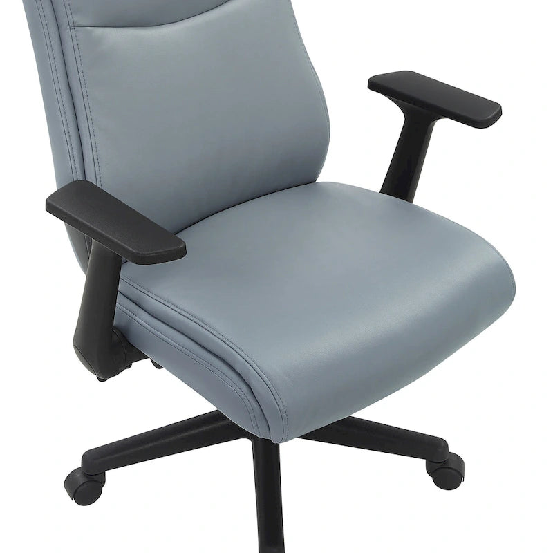 Chaise de bureau mi-hauteur en similicuir noir / chocolat / anthracite, unitaire