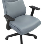 Chaise de bureau mi-hauteur en similicuir noir / chocolat / anthracite, unitaire