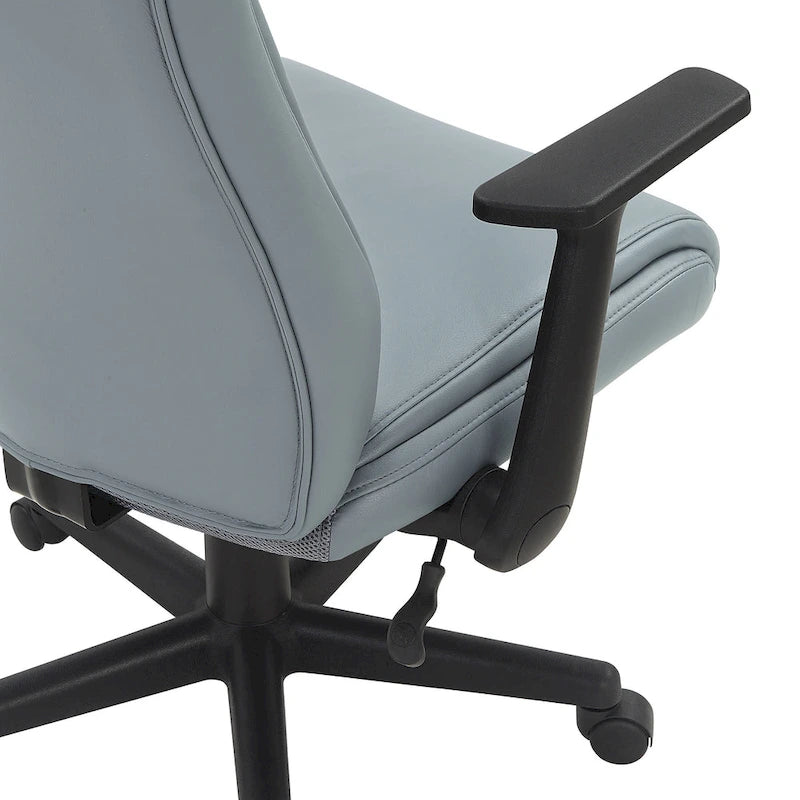 Chaise de bureau mi-hauteur en similicuir noir / chocolat / anthracite, unitaire