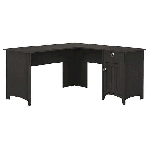 Bureau d'angle en L noir, 1 personne