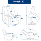 Fauteuil inclinable releveur motorisé en chenille marron avec massage et chauffage, 1 place