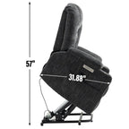 Fauteuil inclinable releveur motorisé en chenille marron avec massage et chauffage, 1 place