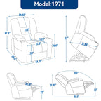 Fauteuil inclinable releveur motorisé en chenille marron avec massage et chauffage, 1 place