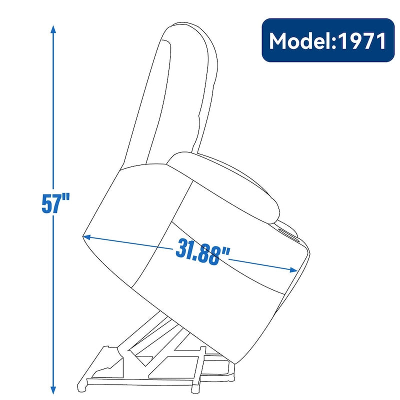 Fauteuil inclinable releveur motorisé en chenille marron avec massage et chauffage, 1 place