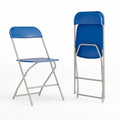 Chaise pliante en plastique, lot de 2 – Bleu/Gris/Rouge/Blanc/Noir/Beige/Marron, capacité de 295 kg