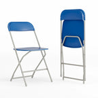 Chaise pliante en plastique, lot de 2 – Bleu/Gris/Rouge/Blanc/Noir/Beige/Marron, capacité de 295 kg