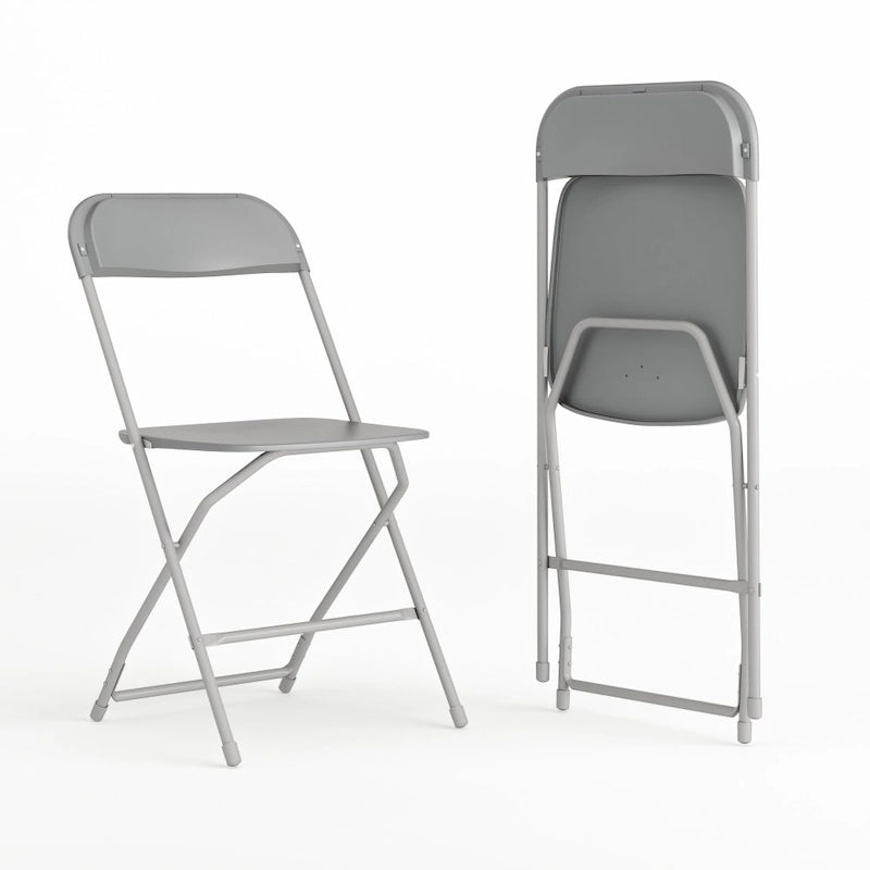 Chaise pliante en plastique, lot de 2 – Bleu/Gris/Rouge/Blanc/Noir/Beige/Marron, capacité de 295 kg