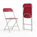 Chaise pliante en plastique, lot de 2 – Bleu/Gris/Rouge/Blanc/Noir/Beige/Marron, capacité de 295 kg