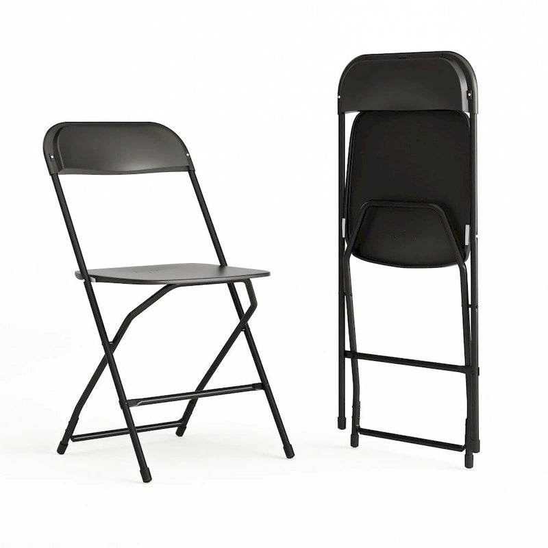 Chaise pliante en plastique, lot de 2 – Bleu/Gris/Rouge/Blanc/Noir/Beige/Marron, capacité de 295 kg