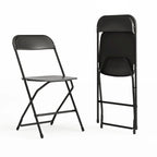 Chaise pliante en plastique, lot de 2 – Bleu/Gris/Rouge/Blanc/Noir/Beige/Marron, capacité de 295 kg
