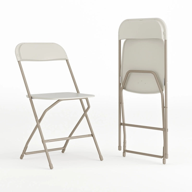 Chaise pliante en plastique, lot de 2 – Bleu/Gris/Rouge/Blanc/Noir/Beige/Marron, capacité de 295 kg