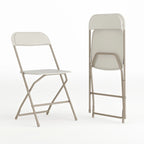 Chaise pliante en plastique, lot de 2 – Bleu/Gris/Rouge/Blanc/Noir/Beige/Marron, capacité de 295 kg