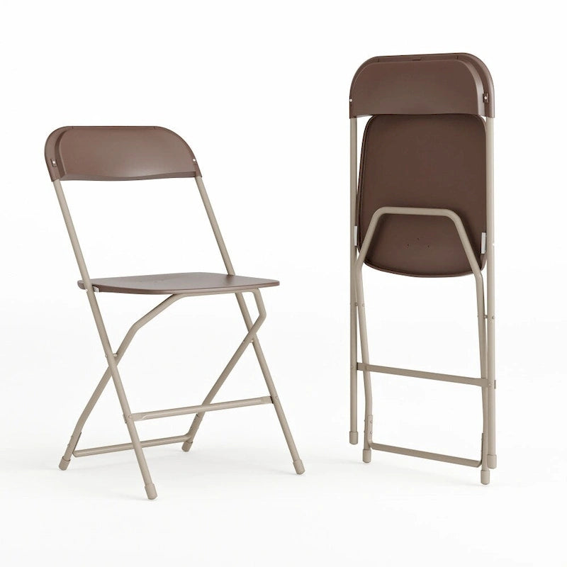 Chaise pliante en plastique, lot de 2 – Bleu/Gris/Rouge/Blanc/Noir/Beige/Marron, capacité de 295 kg