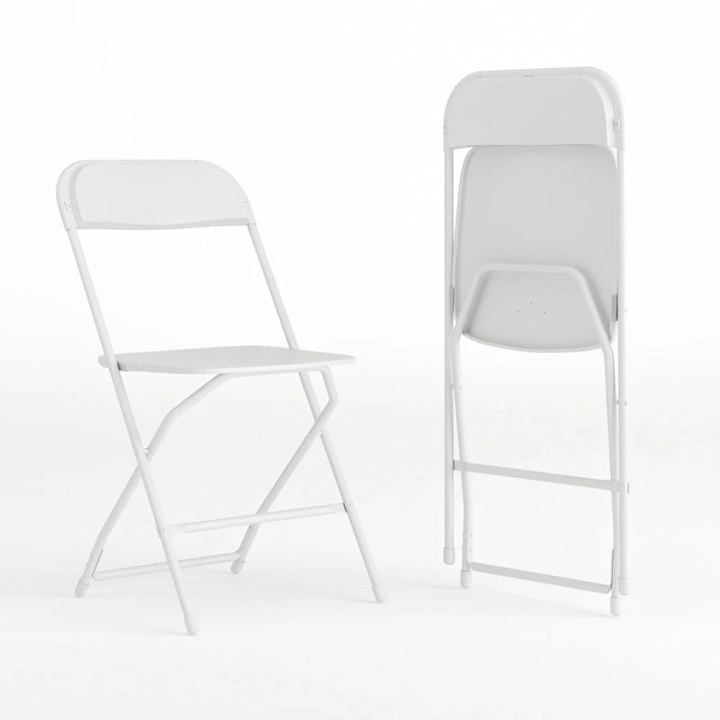 Chaise pliante en plastique, lot de 2 – Bleu/Gris/Rouge/Blanc/Noir/Beige/Marron, capacité de 295 kg