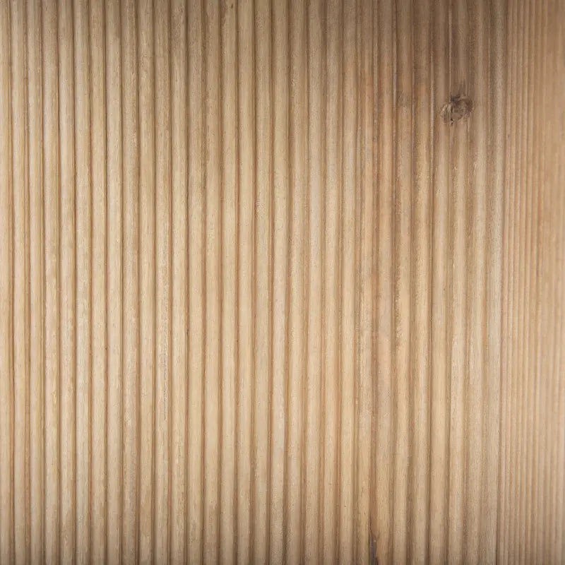 Table d'appoint ronde cannelée en marbre blanc et bois brun clair, 1 pièce