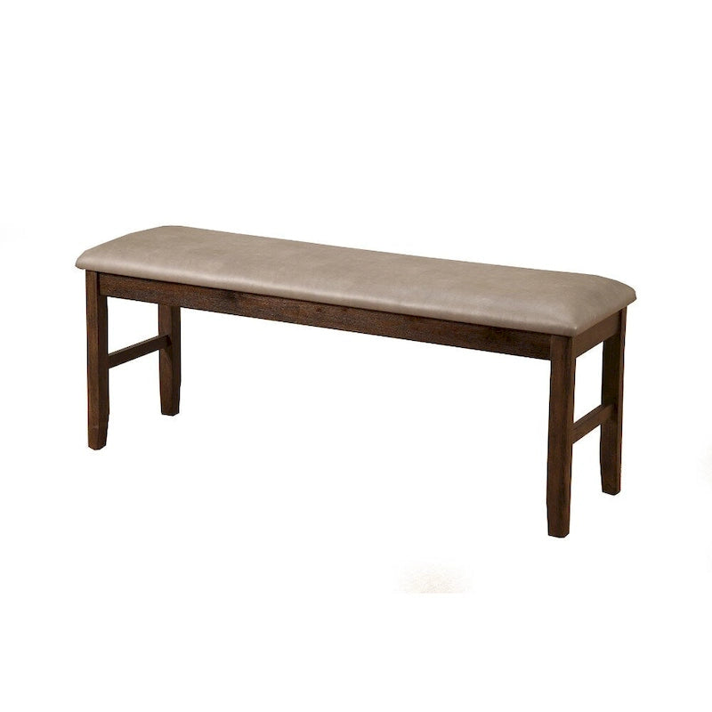 Banc de salle à manger 2 places gris et marron avec rembourrage matelassé
