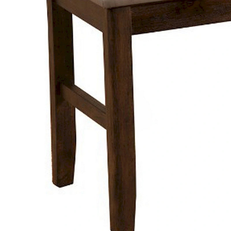 Banc de salle à manger 2 places gris et marron avec rembourrage matelassé