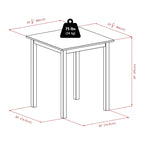 Ensemble de table haute carrée en noyer avec 4 tabourets de bar à dossier en V, 3 pièces