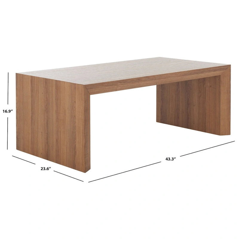 Table basse cascade à bord naturel marron, 109 cm L x 61 cm P x 43 cm H