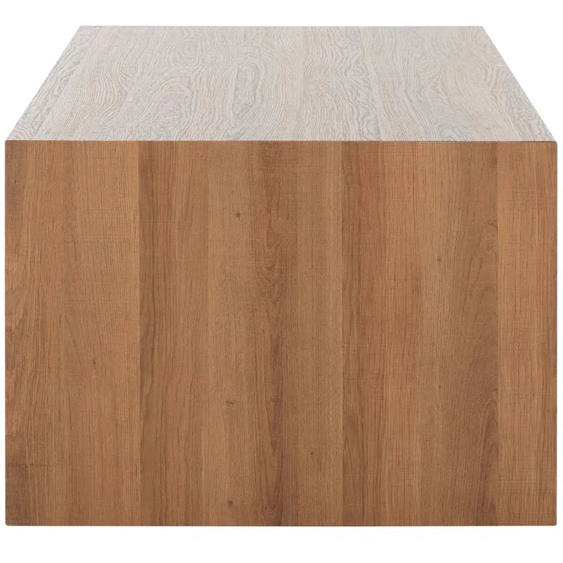 Table basse cascade à bord naturel marron, 109 cm L x 61 cm P x 43 cm H