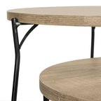 Tables d'appoint gigognes Mid-Century, brun clair / blanc laqué, lot de 2