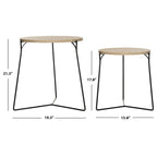 Tables d'appoint gigognes Mid-Century, brun clair / blanc laqué, lot de 2