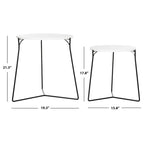 Tables d'appoint gigognes Mid-Century, brun clair / blanc laqué, lot de 2