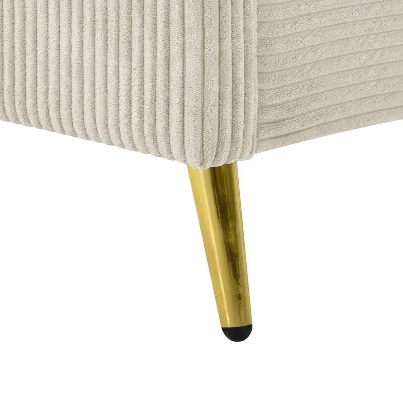 Lit plateforme queen en velours côtelé bleu / gris / beige, pour 2 personnes
