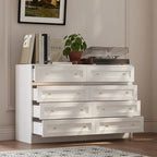 Coiffeuse-commode 2-en-1 blanche, 1 personne