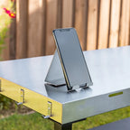 Chariot de préparation et de service pour barbecue extérieur en acier inoxydable – 2 étagères, pour 1 personne