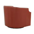 Fauteuil club pivotant et inclinable en cuir pleine fleur bleu nuit / caramel pour 1 personne