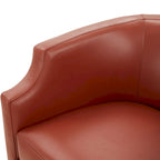 Fauteuil club pivotant et inclinable en cuir pleine fleur bleu nuit / caramel pour 1 personne