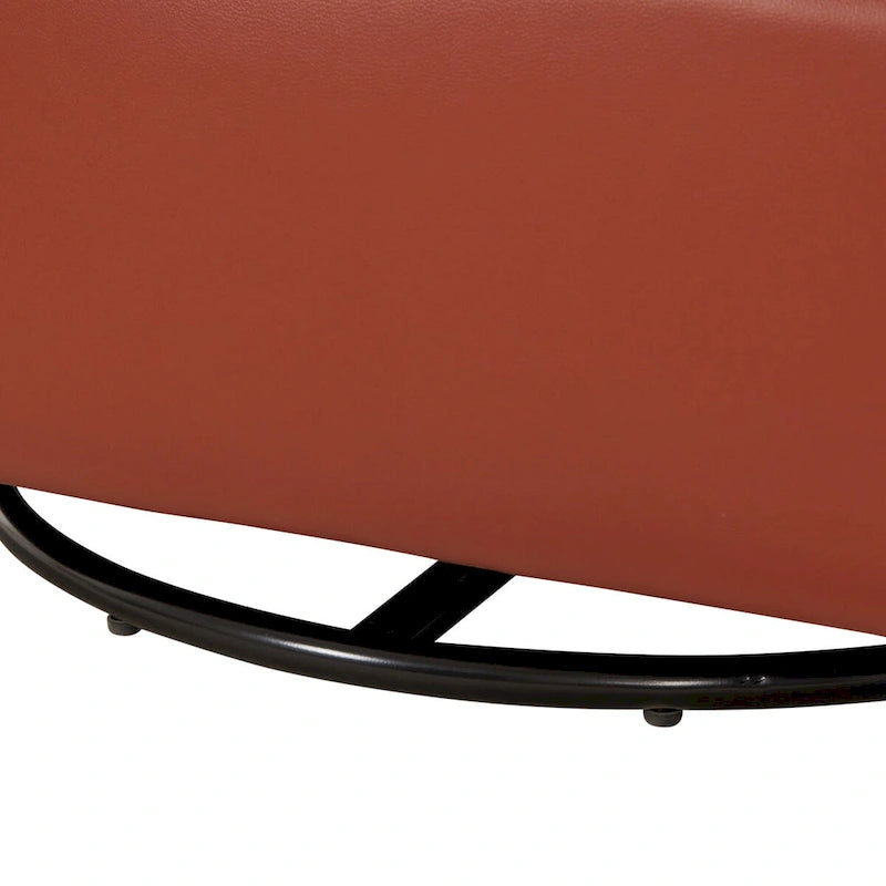 Fauteuil club pivotant et inclinable en cuir pleine fleur bleu nuit / caramel pour 1 personne