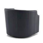 Fauteuil club pivotant et inclinable en cuir pleine fleur bleu nuit / caramel pour 1 personne