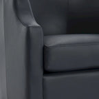 Fauteuil club pivotant et inclinable en cuir pleine fleur bleu nuit / caramel pour 1 personne