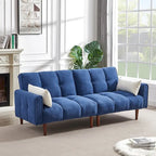 Canapé futon convertible 2 places 3 positions ivoire/gris/bleu