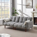 Canapé futon convertible 2 places 3 positions ivoire/gris/bleu