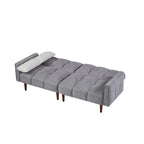 Canapé futon convertible 2 places 3 positions ivoire/gris/bleu
