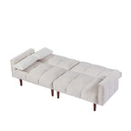 Canapé futon convertible 2 places 3 positions ivoire/gris/bleu
